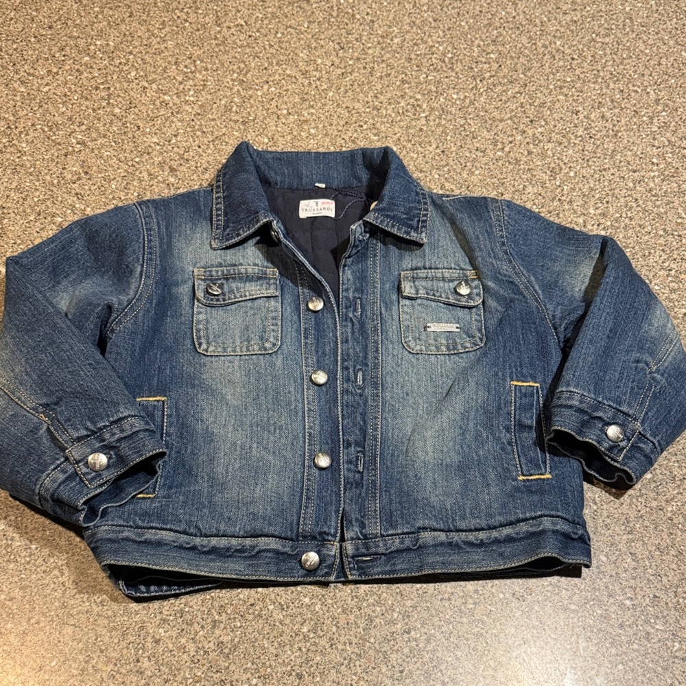 New trussardi baby quilted jean jacket
